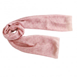 Foulard 100% seda estampada "Jaipur",100 x 180 cms,diseño coral,rosa claro